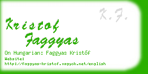 kristof faggyas business card